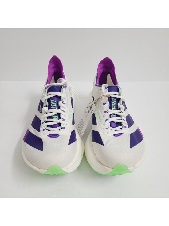 NEW Adidas Adizero Pro 4 Running Shoes JR1656 Size 10 Core White Purple Lime main image 8